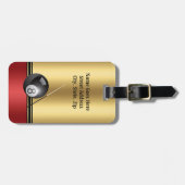 Billiards ball and cue Elegant Personalize Bagagelabel (Voorkant horizontaal)