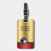 Billiards ball and cue Elegant Personalize Bagagelabel (Voorkant verticaal)