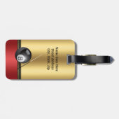 Billiards ball and cue Elegant Personalize Bagagelabel (Achterkant horizontaal)