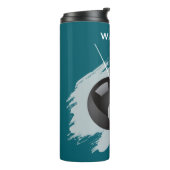 Billiards - Ball and Cue Stick - Personalize Thermosbeker (Gedraaid links)