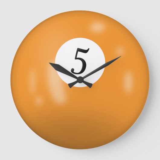 Billiards Ball Number 5 Grote Klok (Voorkant)