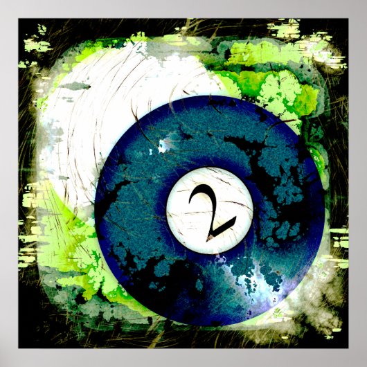 BILLIARDS BALL NUMMER 2 POSTER (Voorkant)