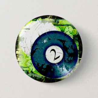 BILLIARDS BALL NUMMER 2 RONDE BUTTON 5,7 CM