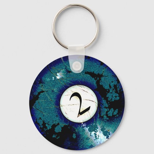 BILLIARDS BALL NUMMER 2 SLEUTELHANGER (Voorkant)