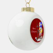 Billiards Ball Snowman Keramische Bal Ornament (Links)