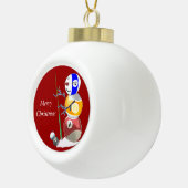 Billiards Ball Snowman Keramische Bal Ornament (Rechts)