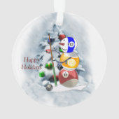 Billiards Ball Snowman Kerstmis Acrylversiering Ornament (achterkant)