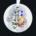 Billiards Ball Snowman Kerstmis Acrylversiering Ornament<br><div class="desc">Billiards ball snowman is gewoon te schattig en zal geliefd worden bij alle bendes in de gang.</div>