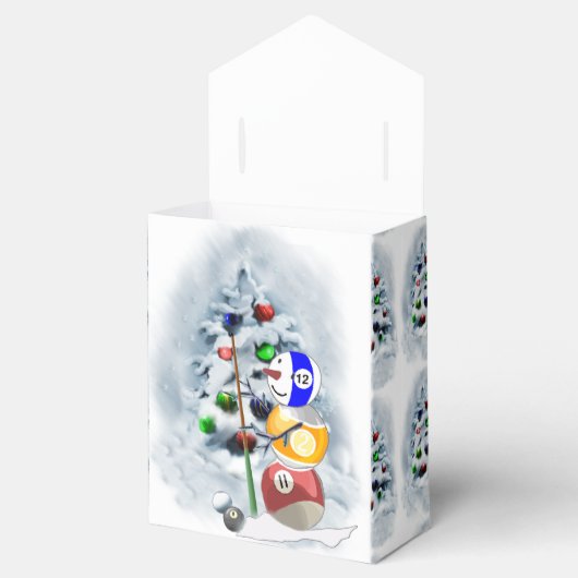 Billiards Ball Snowman Kerstmis Bedankdoosjes (Geopend)