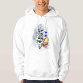 Billiards Ball Snowman Kerstmis Hoodie