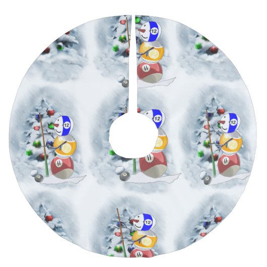 Billiards Ball Snowman Kerstmis Kerstboom Rok (Voorkant)