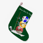 Billiards Ball Snowman Kerstmis Kleine Kerstsok (Voorkant (Hangend))