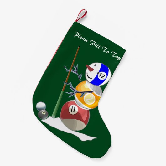 Billiards Ball Snowman Kerstmis Kleine Kerstsok (Voorkant (Hangend))