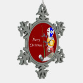 Billiards Ball Snowman Tin Sneeuwvlok Ornament (Links)
