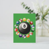 BILLIARDS BALLS BRIEFKAART (Staand voorkant)