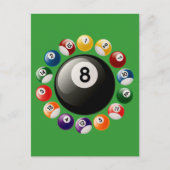 BILLIARDS BALLS BRIEFKAART (Voorkant)