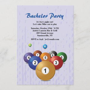 Billiards Balls Invitation Kaart