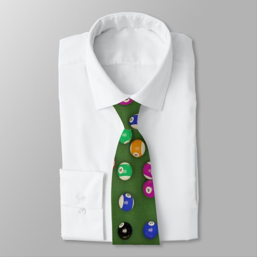 Billiards Balls Pool Table Necktie Stropdas (Gebonden)