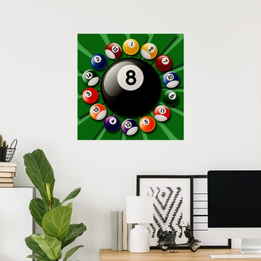 BILLIARDS BALLS POSTER (Thuiskantoor)