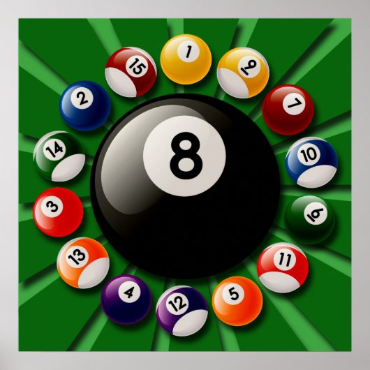 BILLIARDS BALLS POSTER (Voorkant)
