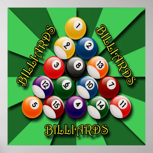 BILLIARDS BALLS POSTER (Voorkant)