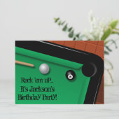 Billiards Birthday Party Kaart (Staand voorkant)