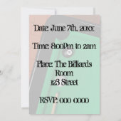 Billiards Birthday Party Kaart (Achterkant)