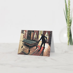 Billiards - Caillebotte, 1876 kunstwerk Kaart