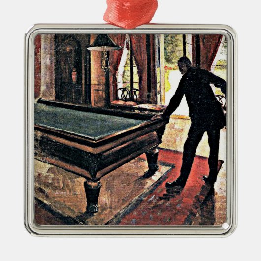 Billiards - Caillebotte, 1876 kunstwerk Metalen Ornament (Voorkant)