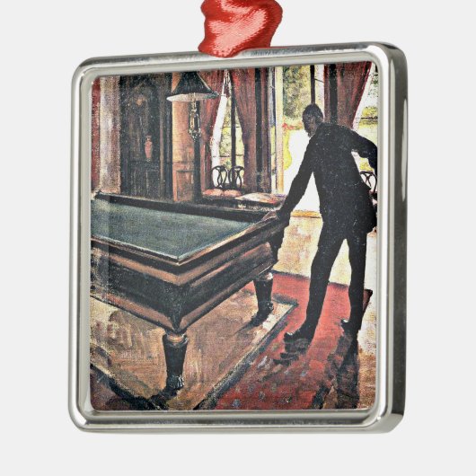 Billiards - Caillebotte, 1876 kunstwerk Metalen Ornament (Links)