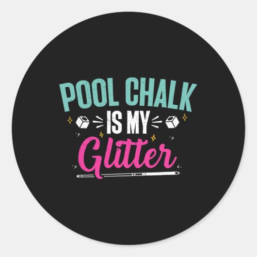 Billiards Chalk Funny Pool Shooter Master Billiard Ronde Sticker (Voorkant)