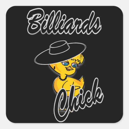 Billiards Chick #4 Vierkante Sticker (Voorkant)