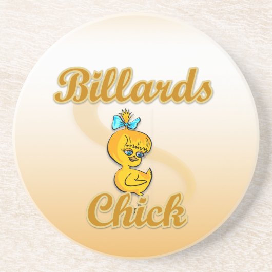 Billiards Chick Zandsteen Onderzetter (Voorkant)