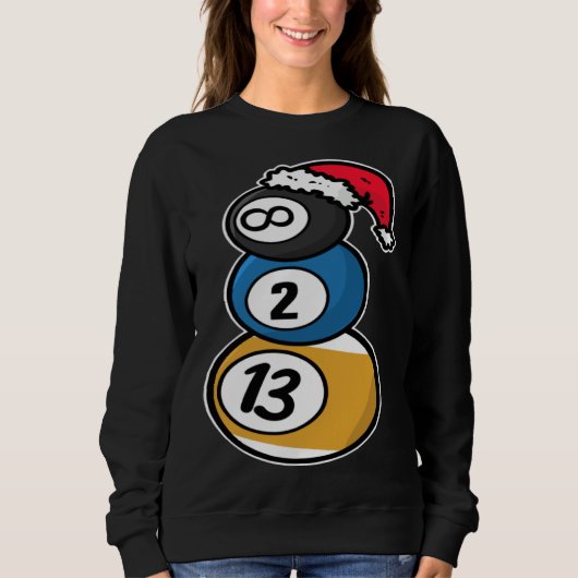 Billiards Christmas Snowman with Pool Table Balls  Trui (Voorkant)