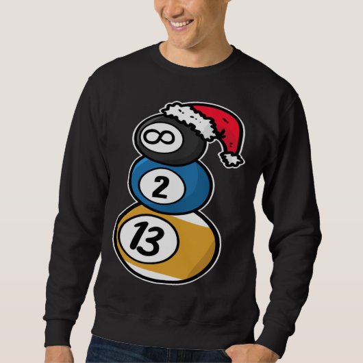 Billiards Christmas Snowman with Pool Table Balls Trui (Voorkant)