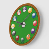 Billiards Clock - Solids and Stripes Grote Klok (Hoek)