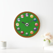 Billiards Clock - Solids and Stripes Grote Klok (Huis)