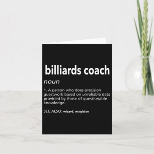 Billiards Coach Definition Funny Pool Player Humor Kaart