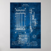 Billiards Cue Rack Patent Art #13 Pool Decor Poster (Voorkant)