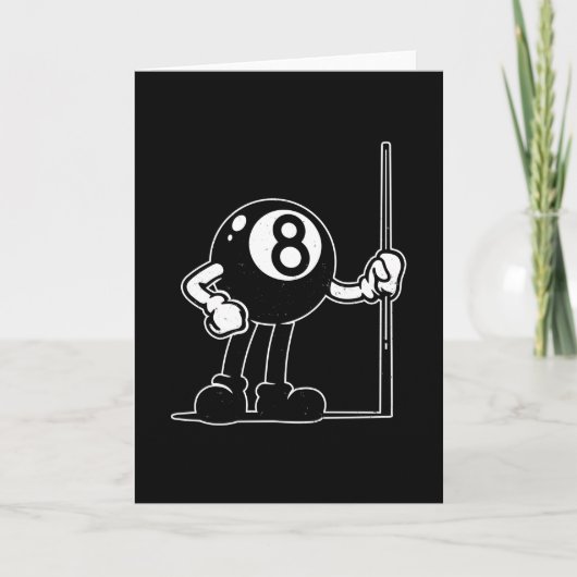 Billiards Cue Sports 8-Ball  Cartoon Kaart (Voorkant)