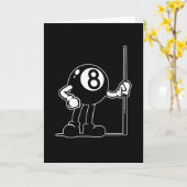 Billiards Cue Sports 8-Ball  Cartoon Kaart (Gele Bloem)