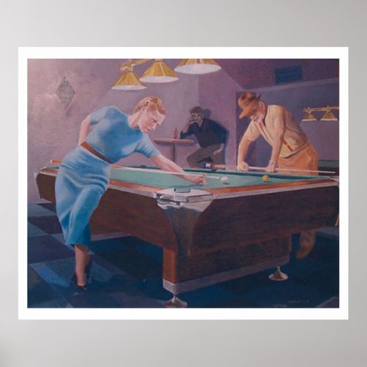 Billiards Dame Poster (Voorkant)