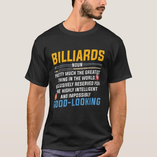 Billiards Definition pool Shark Fathers Day for T-shirt (Voorkant)