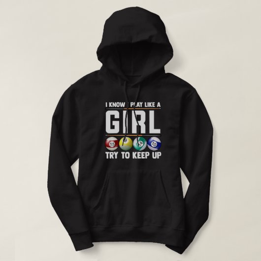 Billiards die ik ken als Girl 8 Ball Snooker P Hoodie (Design voorkant)
