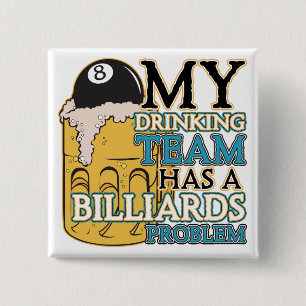 Billiards Drink Team Vierkante Button 5,1 Cm