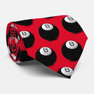 Billiards Eight Ball in red Stropdas