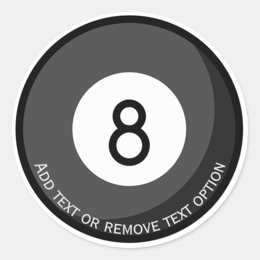 Billiards Eight Ball Ronde Sticker (Voorkant)
