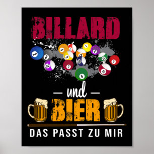 Billiards en bier die me in mijn poel passen. poster