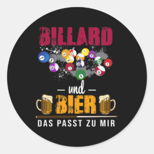 Billiards en bier die me in mijn poel passen. ronde sticker