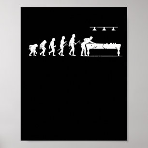 Billiards Evolution of Man Pool Billiards Game Poster